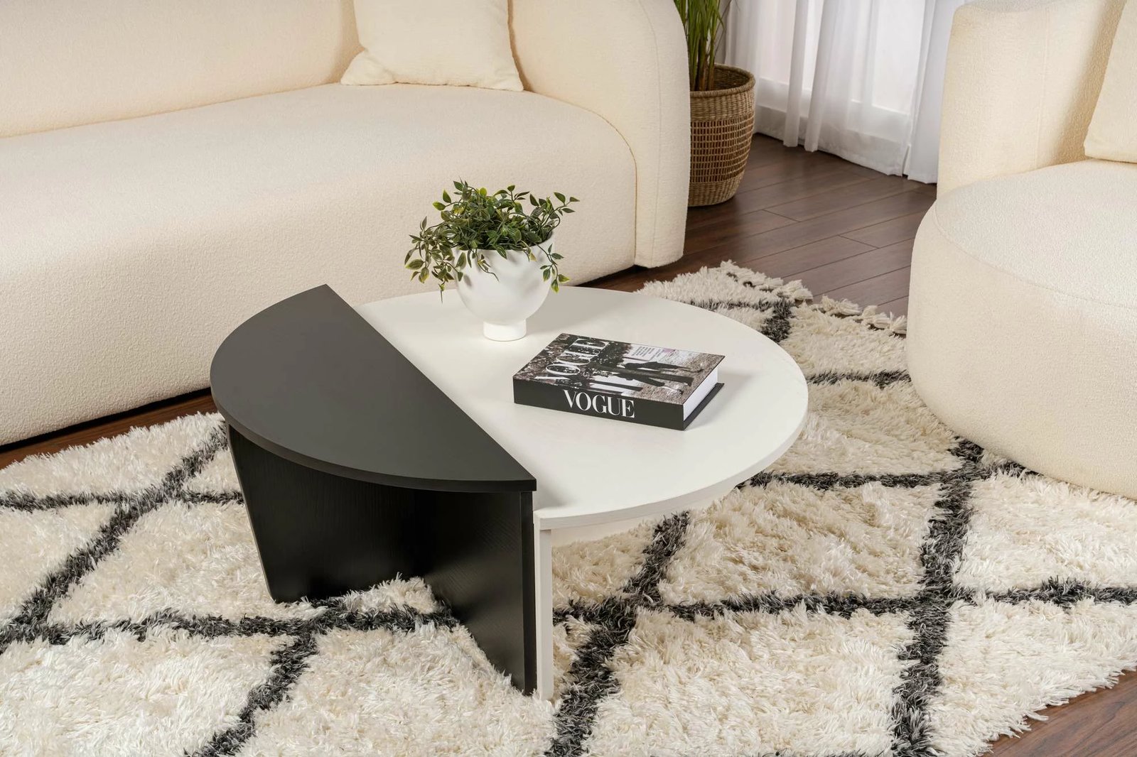 Set tavolinash kafeje Nordure, Orion, dru i bardhë, dru i zi