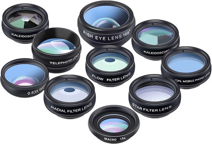 Set lentash për celular APEXEL APL-DG10 10-në-1, e zezë