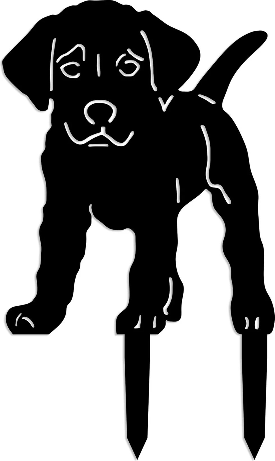 Objekt dekorativ për kopsht, Aberto Design, Amicable 01, ngjyrë e zezë, 40x33cm