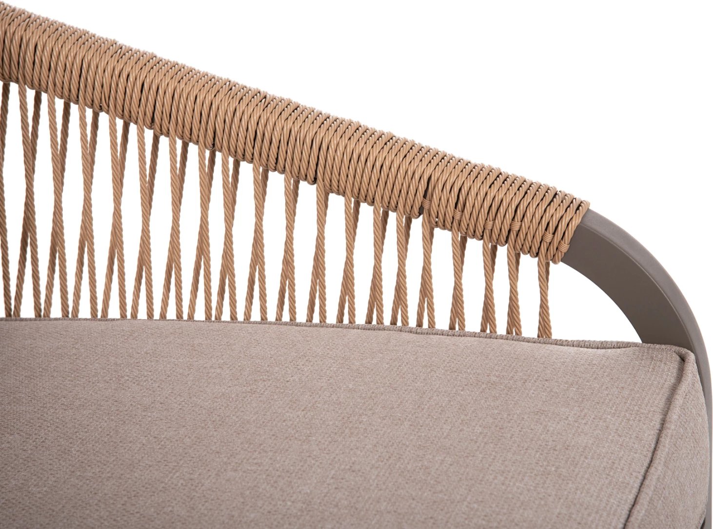 Set salloni për jashtë 4 pjesë MAERLY FH6056.04 ngjyrë shampanjë alumini-pe litar-bezh jastëkë