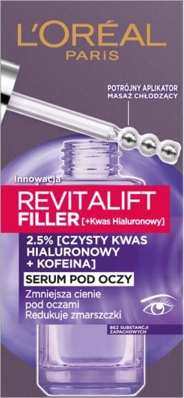 Serum për sy L'Oreal Paris Revitalift Filler [+Hyaluronic Acid] për femra 20ml