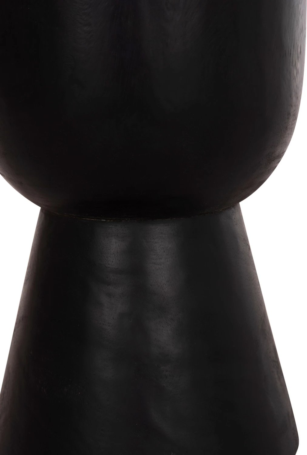 Stool i rrumbullakët Mamba, dru suar i fortë, ngjyrë e zezë, FH9901.12, 30x45cm