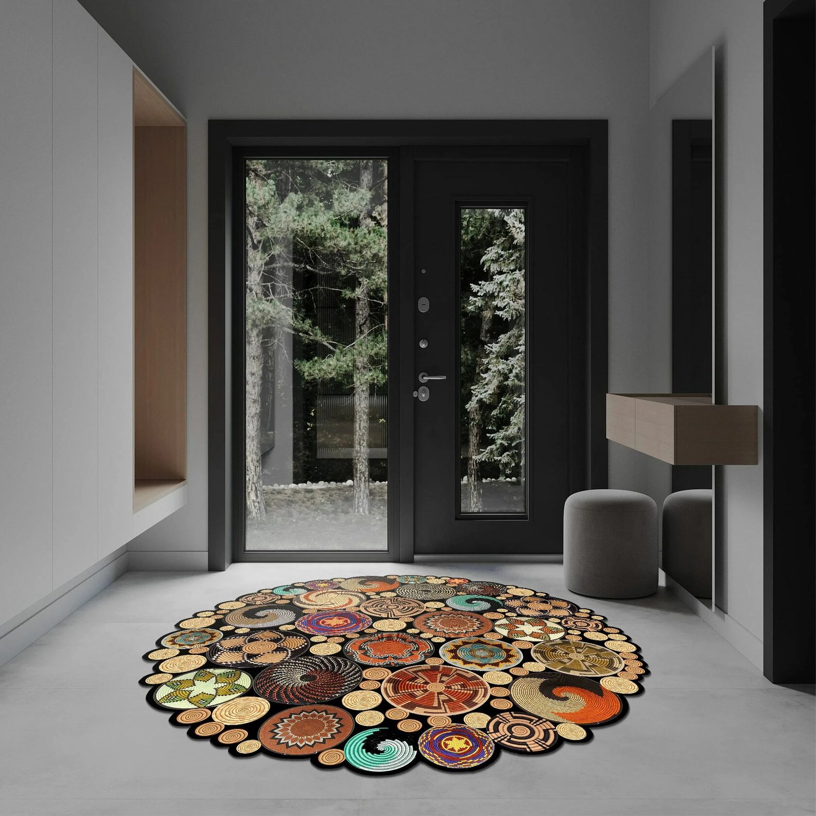 Qilim i rrumbullakët, shumëngjyrësh, Conceptum Hypnose, Hmnt971, 100 cm