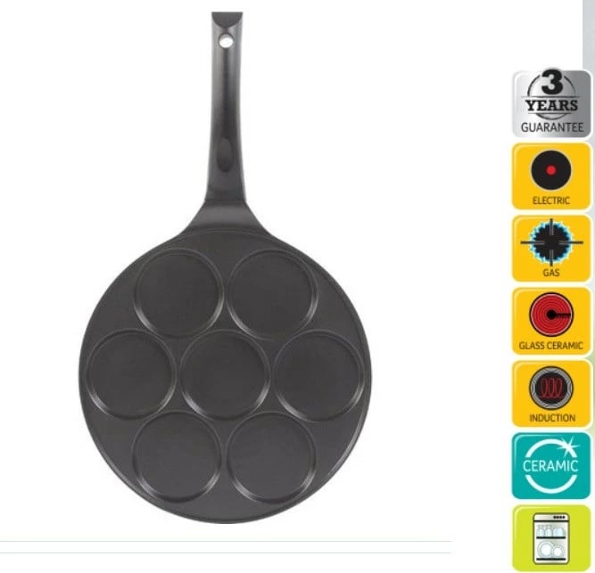 Tigan për palaçinka Lamart LT1293 CREPE, 27 cm, alumini, veshje jo-ngjitëse, i zi