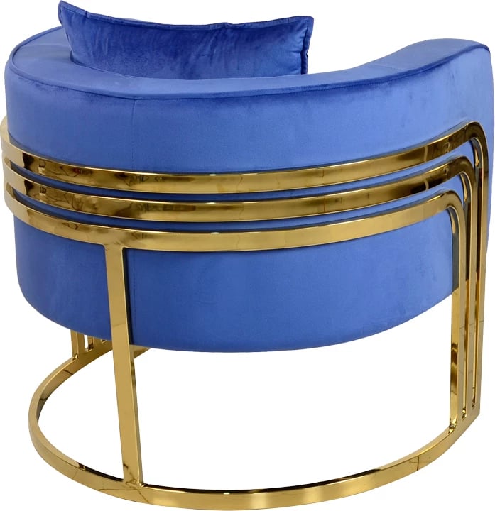 Karrige Roblu, metal ari dhe pëlhurë kadife blu, 72x77.4x70cm