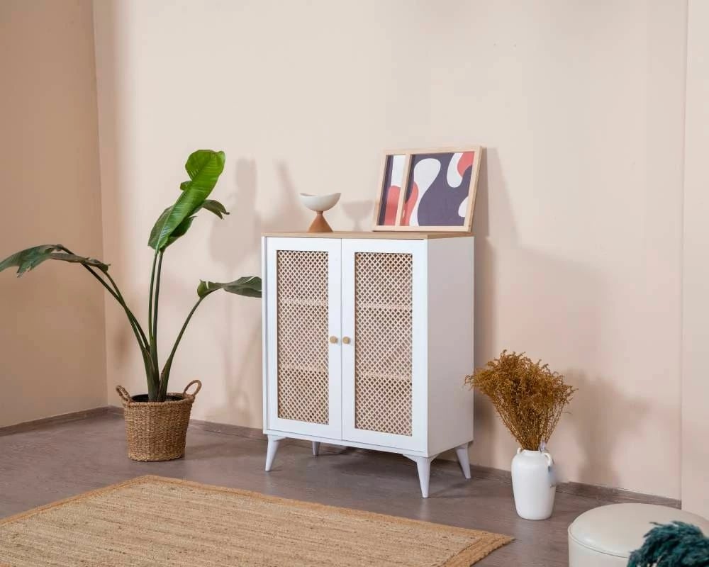 Komodë anësore Skye Decor, ngjyrë e bardhë, lisi