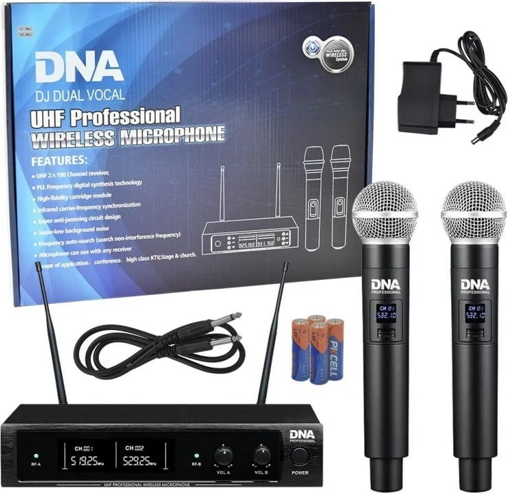 Mikrofona pa tela për vokal DNA DJ DUAL VOCAL
