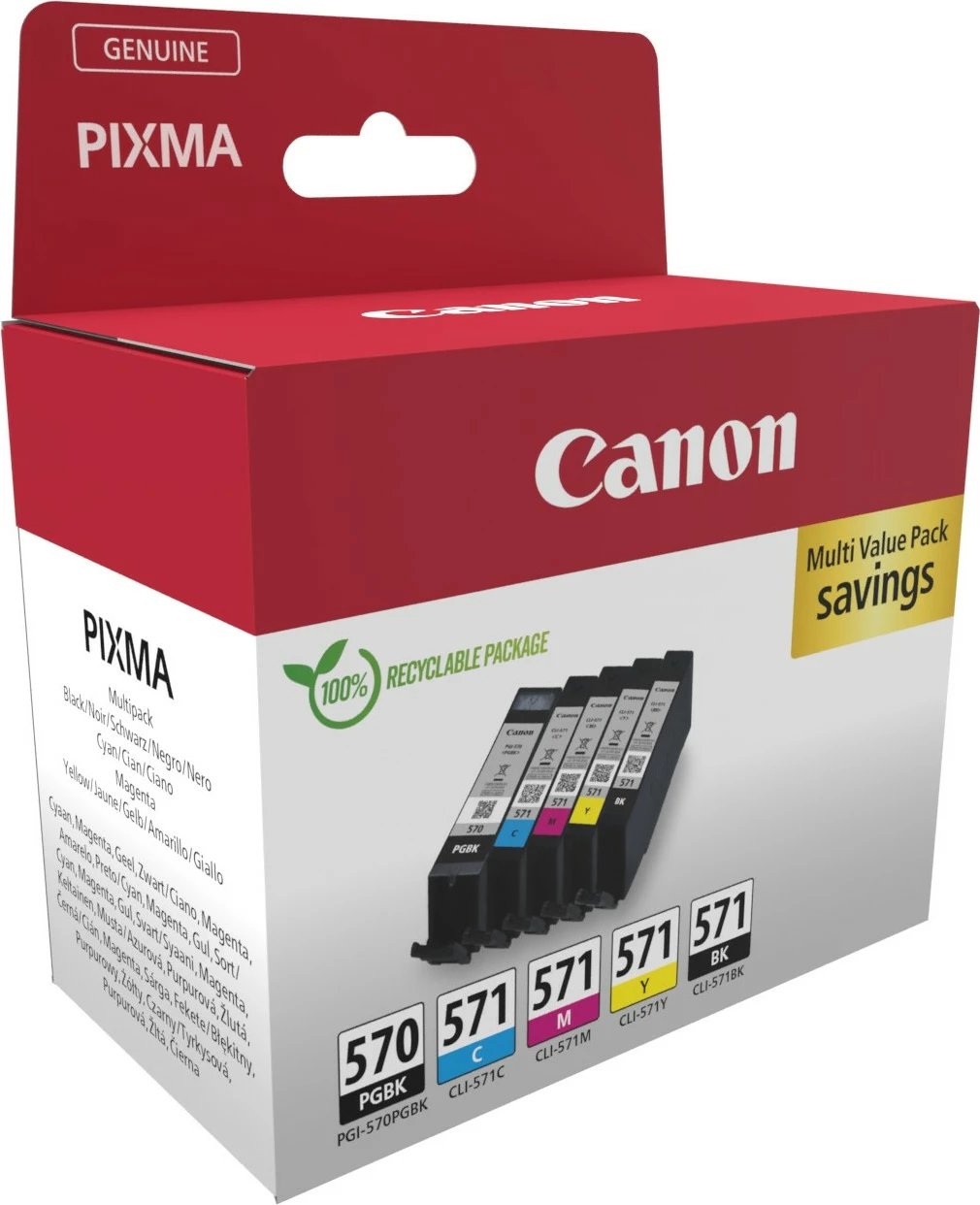 Toner Canon 0372C006, 5 copë, Ngjyra të ndryshme