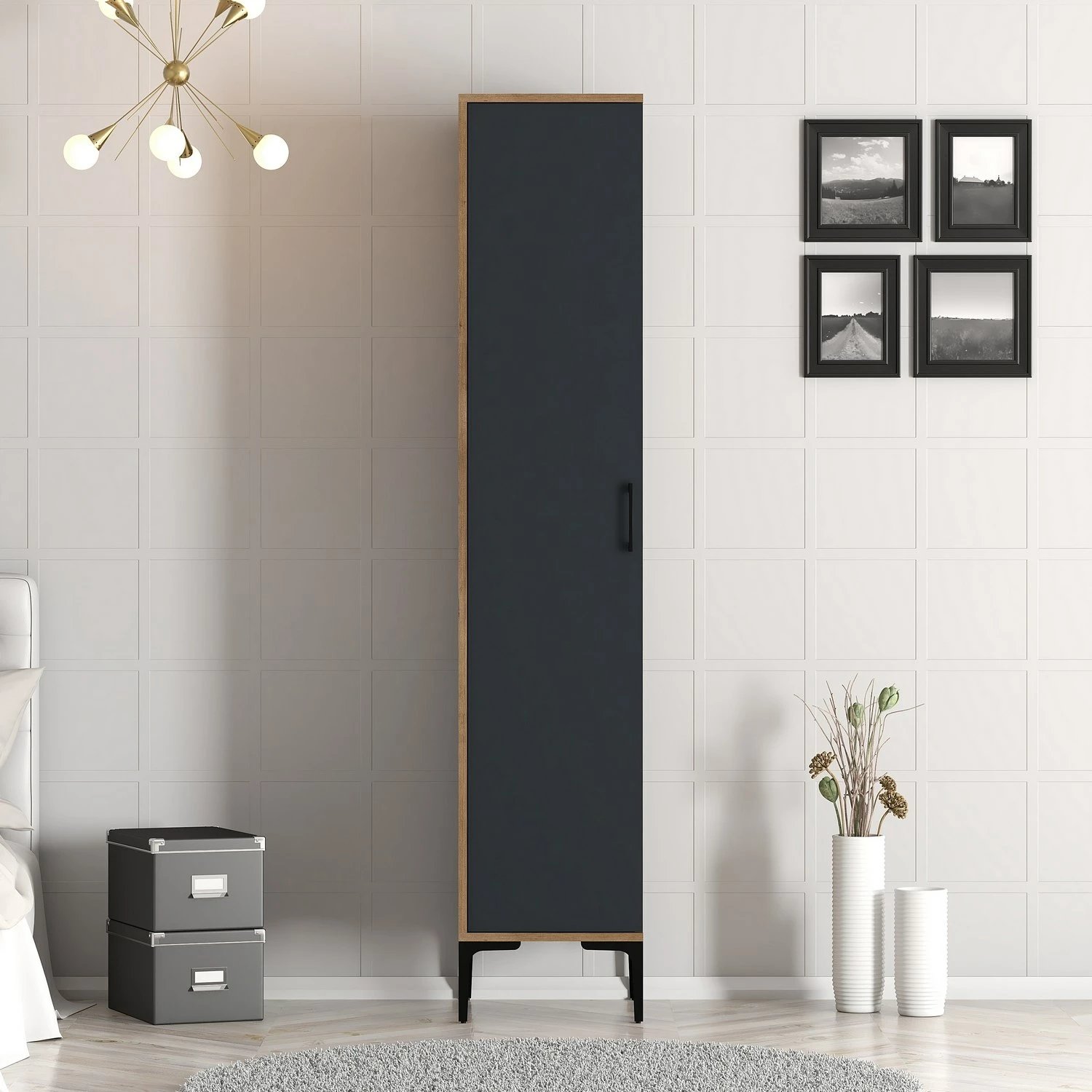 Dollap Hanah Home, Kumsal S, ngjyrë arre dhe antracit