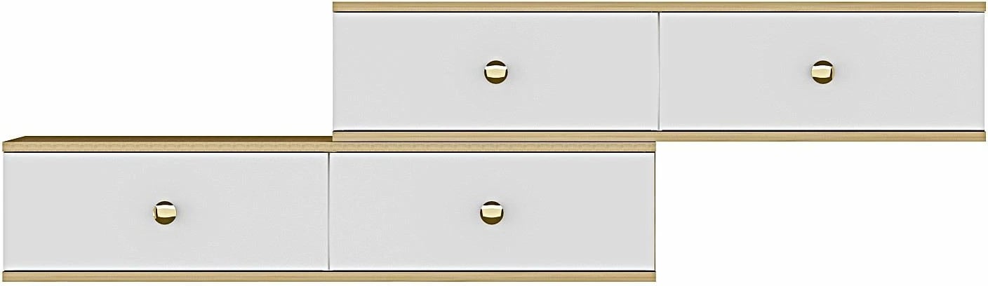 Komodë për TV Skye Decor, Zuzu Double, ngjyrë lis safir dhe e bardhë