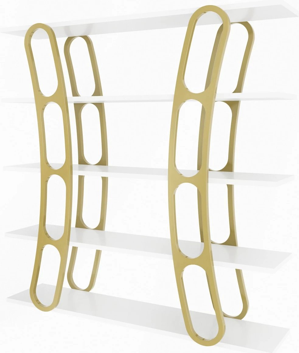 Raft librash Skye Decor, i bardhë, ari