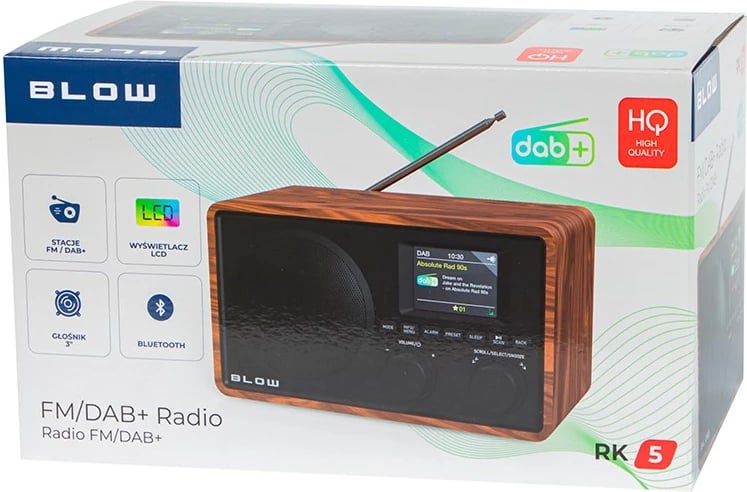 Radio portabile BLOW RK5 BT FM/DAB+ për kuzhinë, e zezë