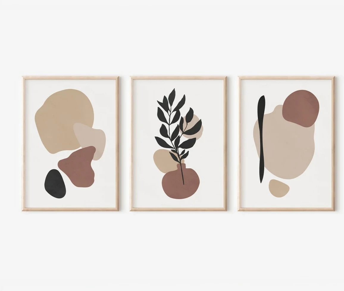 Pikturë dekorative me kornizë (3 copë), Wallity, 3Dartsohoset67