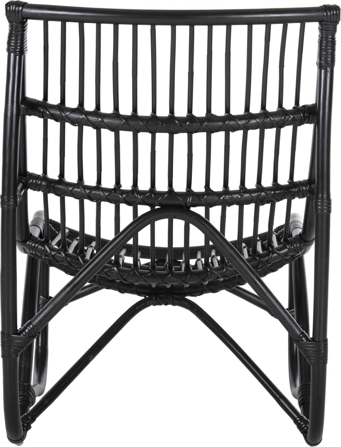 Karrige e jashtme GRINN, shkopinj Rattan, ngjyrë e zezë, 56.5x73.5x79.5H cm