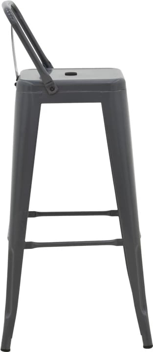 Karrige për bar me mbështetëse Utopia, metal antracit, 42x42x97cm