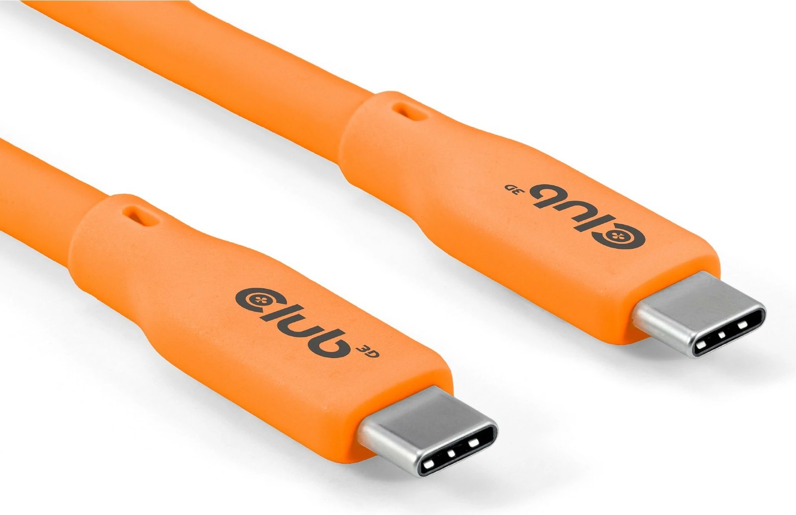 Kabllo USB-C Club3D CAC-3000, 2m, 240W, 20Gbps, portokalli
