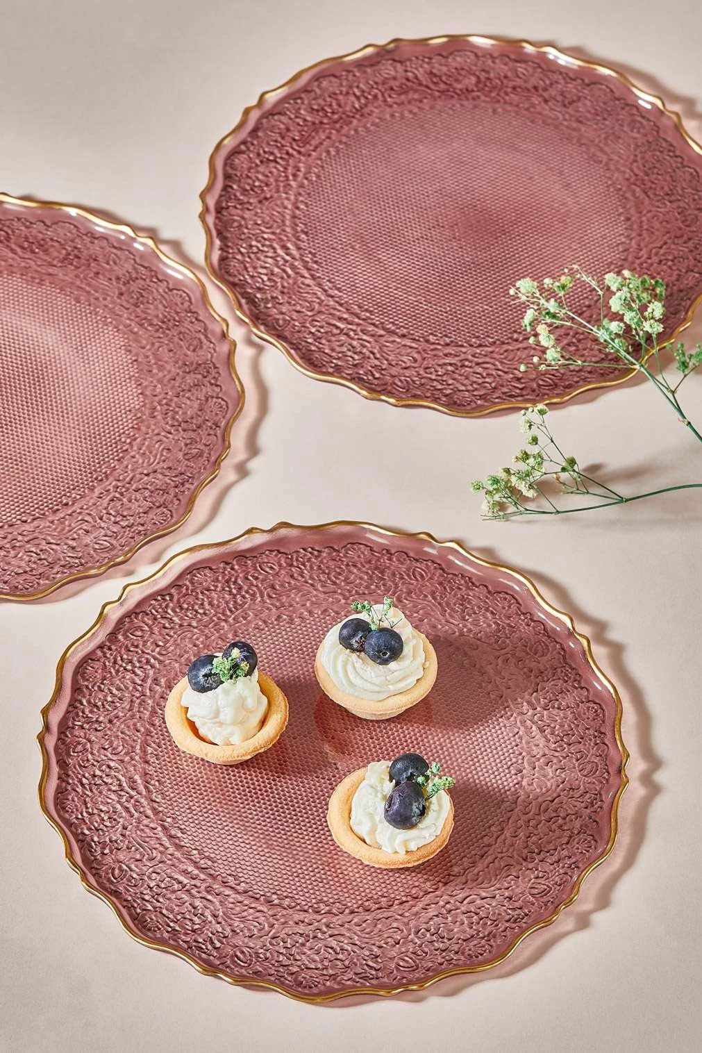 Set pjatash ëmbëlsirash (6 copë), Hermia, Goblen - ngjyrë kumbulle