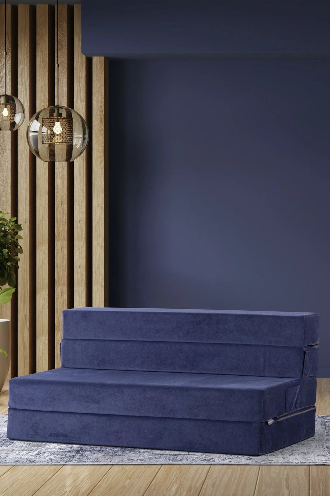 Divan-krevat dy vendësh Valeria, ngjyrë e kaltër, Atelier del Sofa