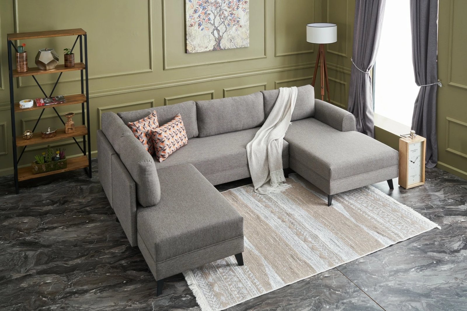Kënd-sofë krevate Belen, kafe, Atelier del Sofa