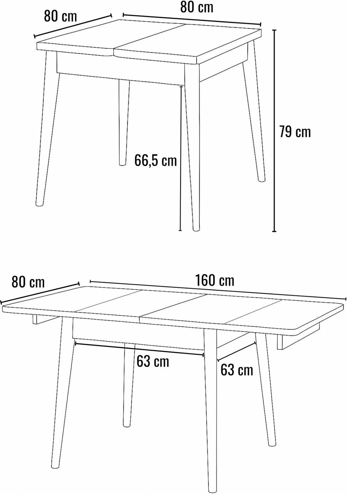 Tavolinë ngrënieje zgjatëse, Skye Decor, Totem - 3044