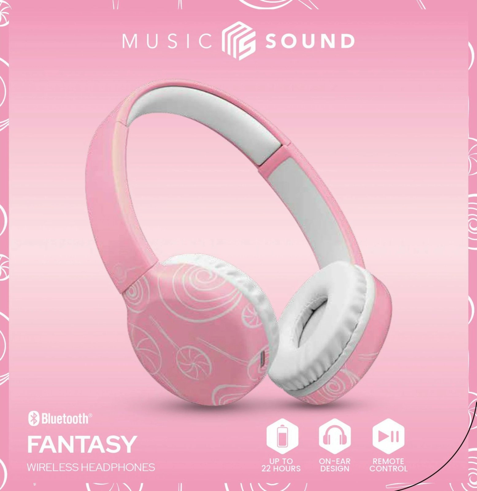 Kufje wireless Cellular Line Music Sound 8018080486685, Bluetooth, 292g, rozë