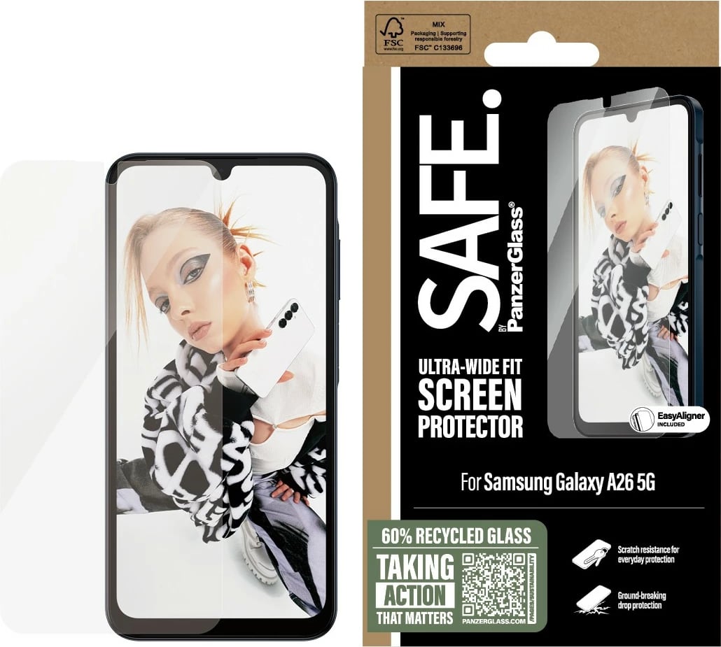 Mbrojtës ekrani PanzerGlass për Samsung Galaxy A26 5G, transparent