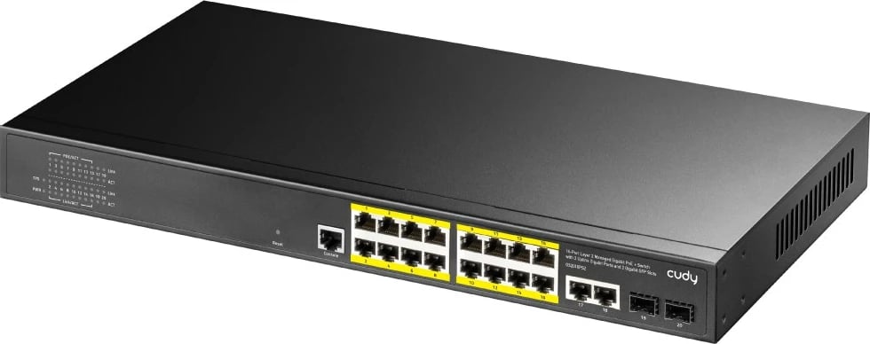 Switch Cudy GS2018PS2, Managed L2 Gigabit Ethernet, PoE, 1U, Zi