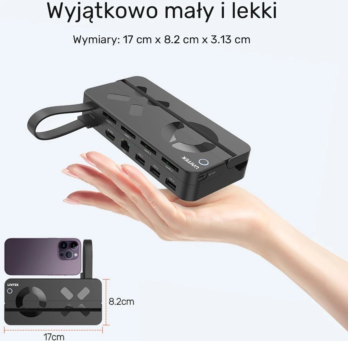 Stacioni i dokimit për Nintendo Switch Unitek, 100W 4K, i zi Stacioni i dokimit për Nintendo Switch Unitek, 100W 4K, i zi