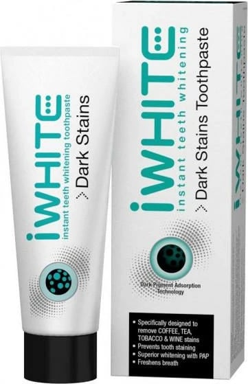 Pastë dhëmbësh IWHITE Dark Stains 75ml me brushë