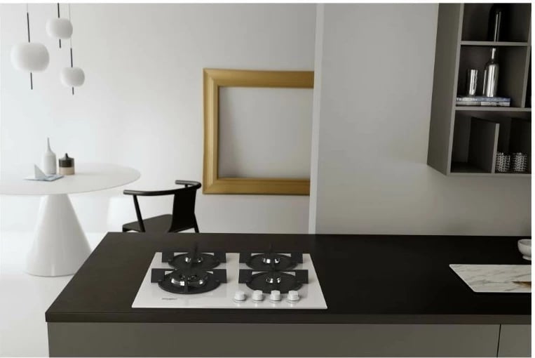 Pllakë gazi Whirlpool AKT625WH, 4 zona, xham, e bardhë