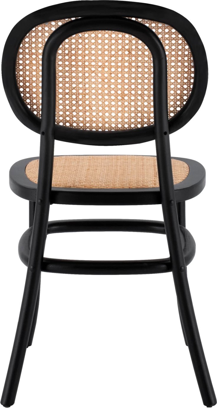 Karrige druri me ratan, ngjyrë e zezë, FH8747, 44x51x87 cm