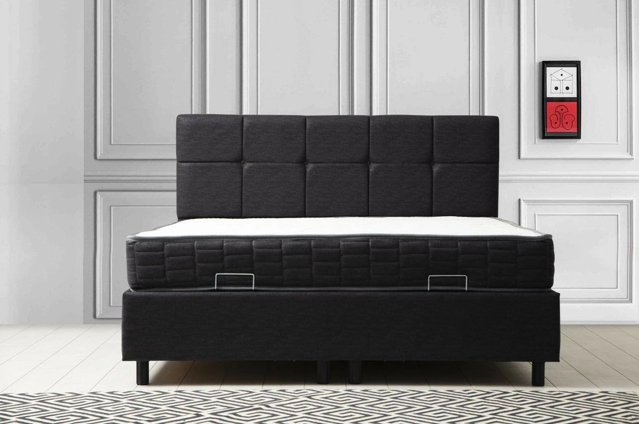 Set dyshek dopio, bazë dhe shtrat, Skye Decor, 150x200, ngjyrë antracit