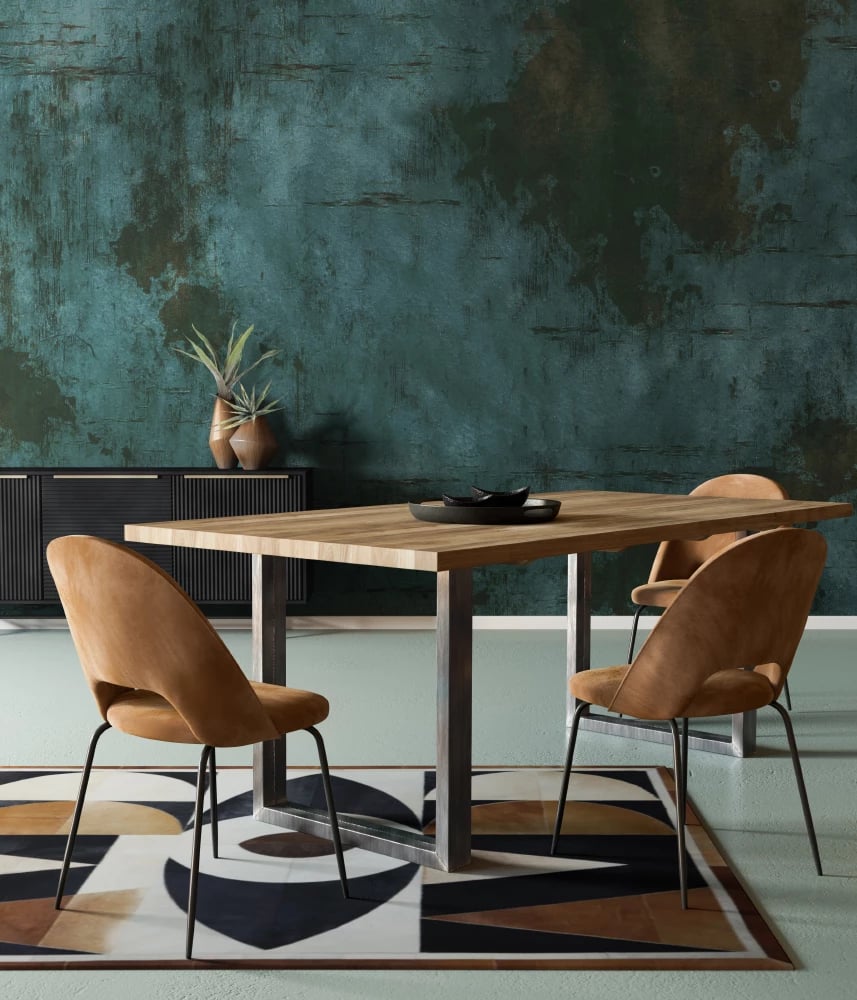 Tavolinë ngrënie CRAFT 180, dru mango, këmbë metalike, natyrale, 180x90x76cm