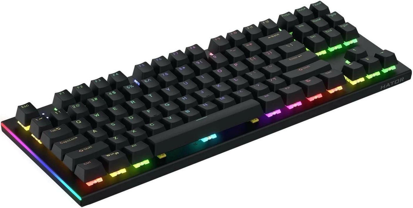 Tastierë mekanike Hator Gravity X TKL, RGB, HATOR Aurum Orange Linear, USB, e zezë