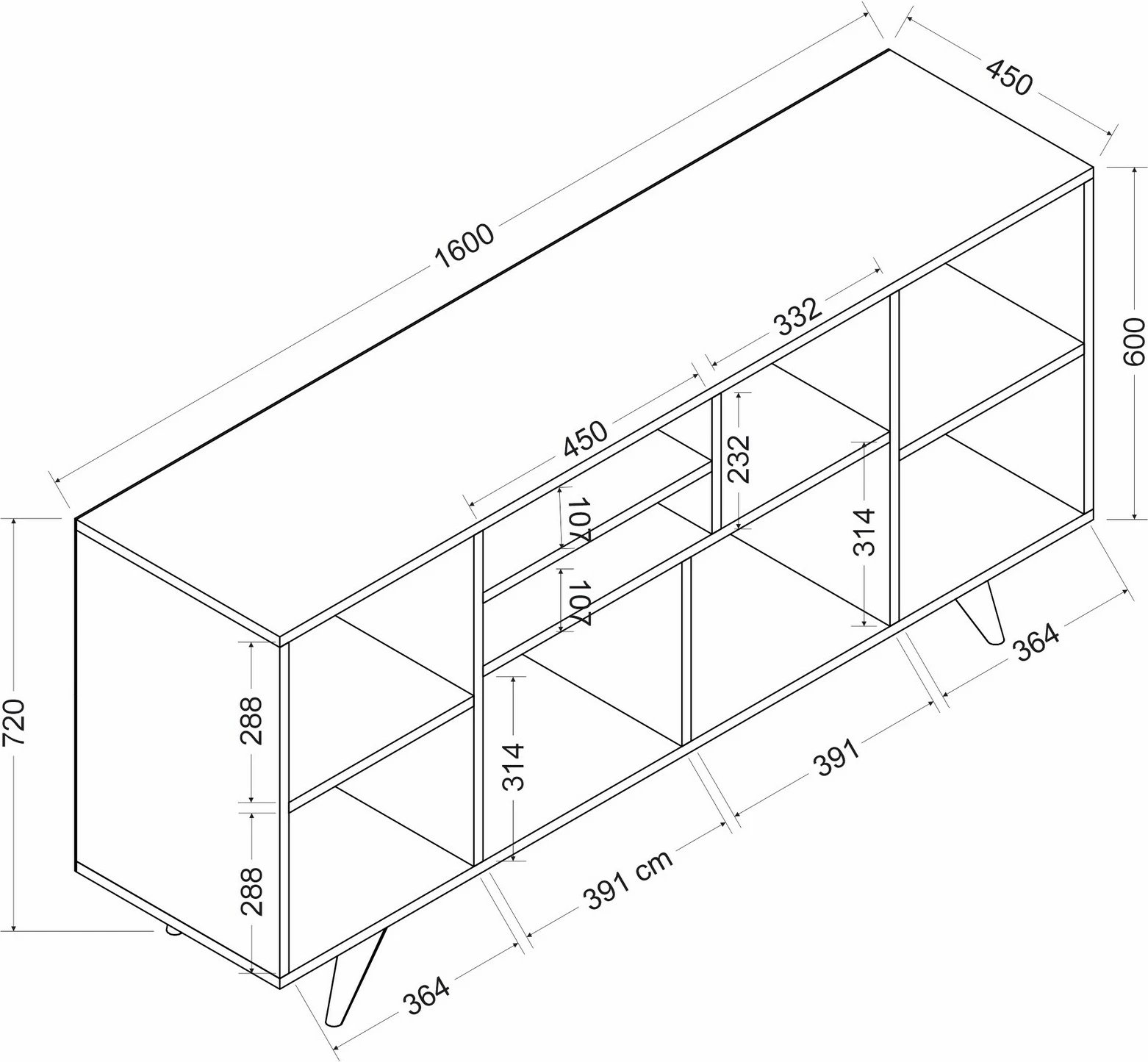 Konsol Skye Decor, ngjyrë arrë dhe e zezë, Sansa