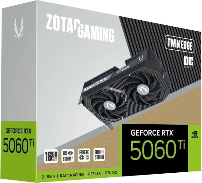 Kartë grafike ZOTAC GeForce RTX 5060 Ti Twin Edge OC 16GB GDDR7 128-bit PCIe 5.0 3xDP/HDMI