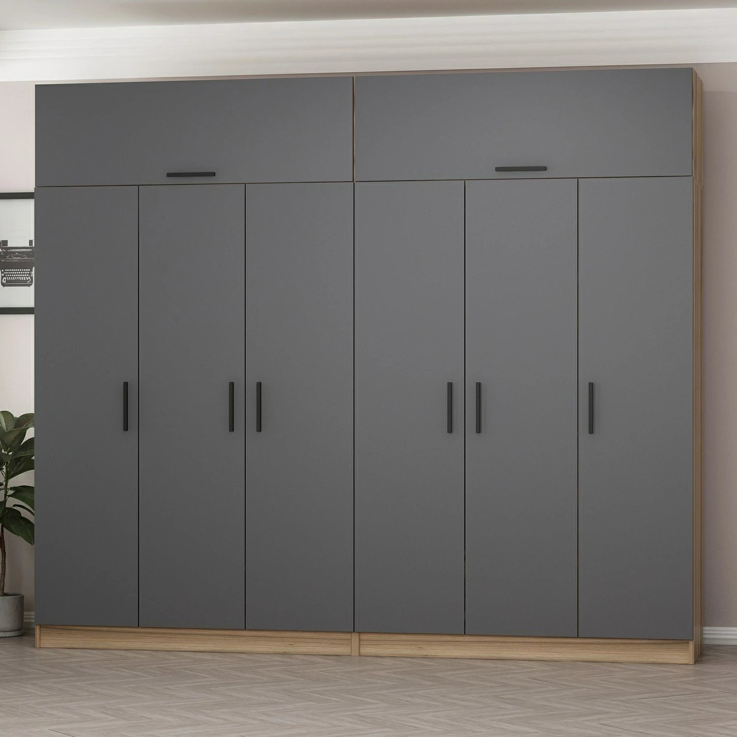 Dollap Skye Decor, ngjyrë antracit, 270x235x52cm, 10 pjesë