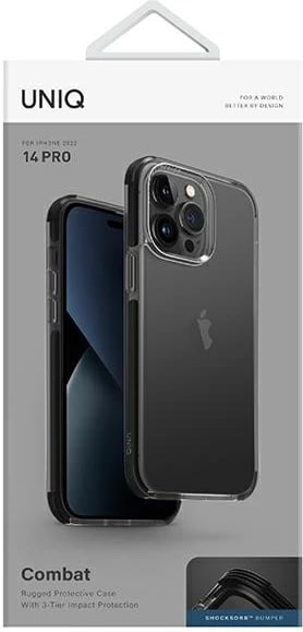 Mbështjellës UNIQ Combat për iPhone 14 Pro, i zi