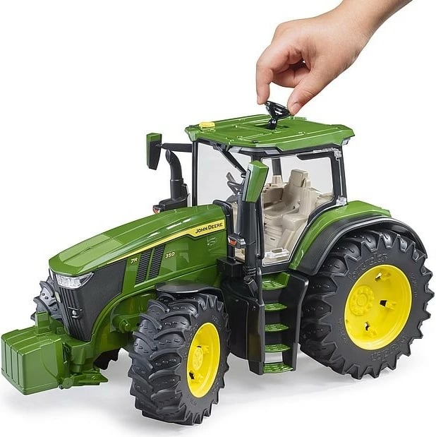 Traktor lodër BRUDER John Deere 7R 350, plastikë, shkallë 1:16, gjelbër/zi/verdhe