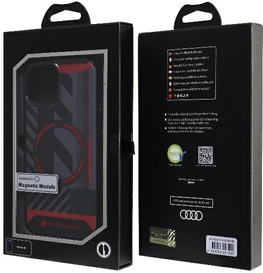 Mbështjellës Audi IML Sport MagSafe për iPhone 15/14/13 6.1", i zi