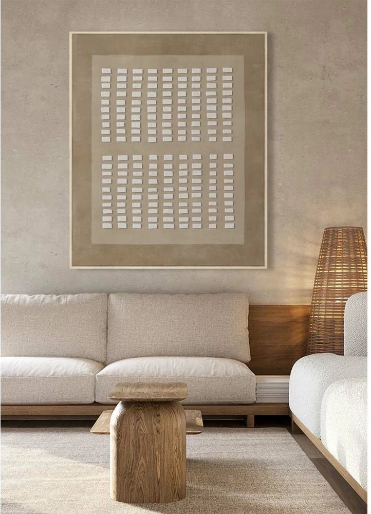 Pikturë dekorative me kornizë, kanavacë, ngjyrë kafe-bezhë, 80x120x4 cm