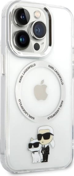 Mbështjellës Karl Lagerfeld Karl&Choupette MagSafe për iPhone 14 Pro Max, Transparent