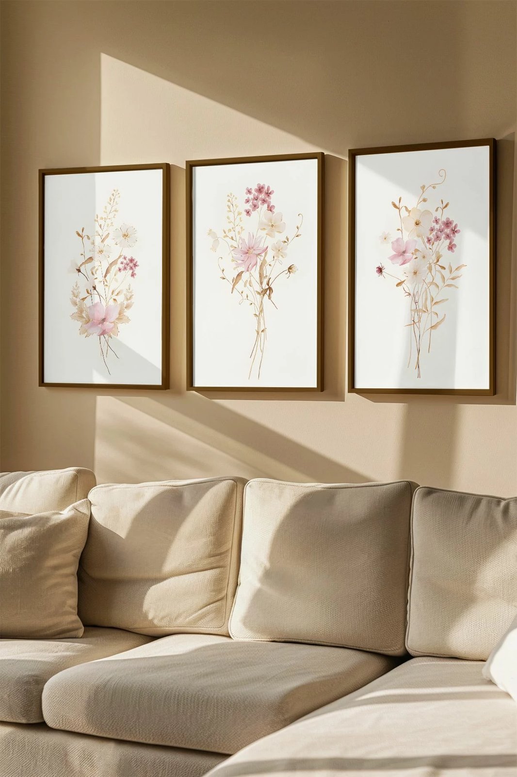 Pikturë dekorative me kornizë (3 copë), Wallity, Artvmodel19-Kahve