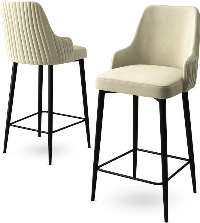 Set karrigesh për bar (2 copë), Hanah Home, Enox - krem, e zezë