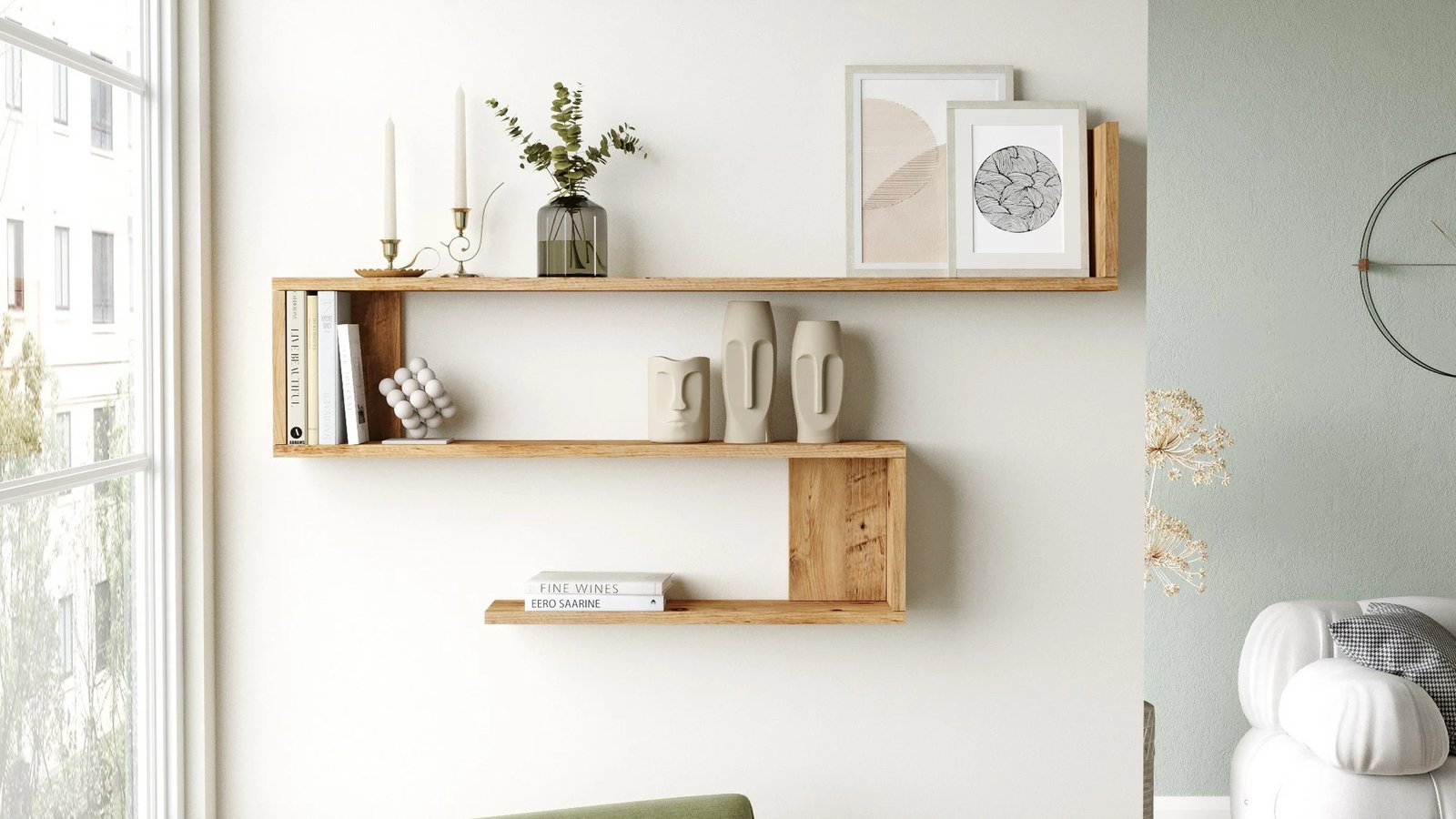 Raft muri Skye Decor, ngjyrë Atlantic Pine, Wl10-A