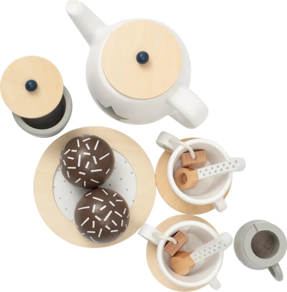 Set çaji druri për fëmijë, BABY MIX, Montessori, me tepsi 24x20 cm dhe 2 filxhanë me aksesorë, 3+