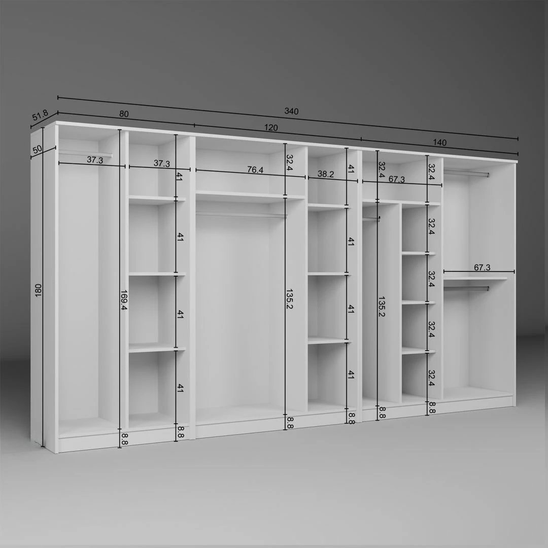 Dollap rrobash Skye Decor, i bardhë, Kardelen 1600-109