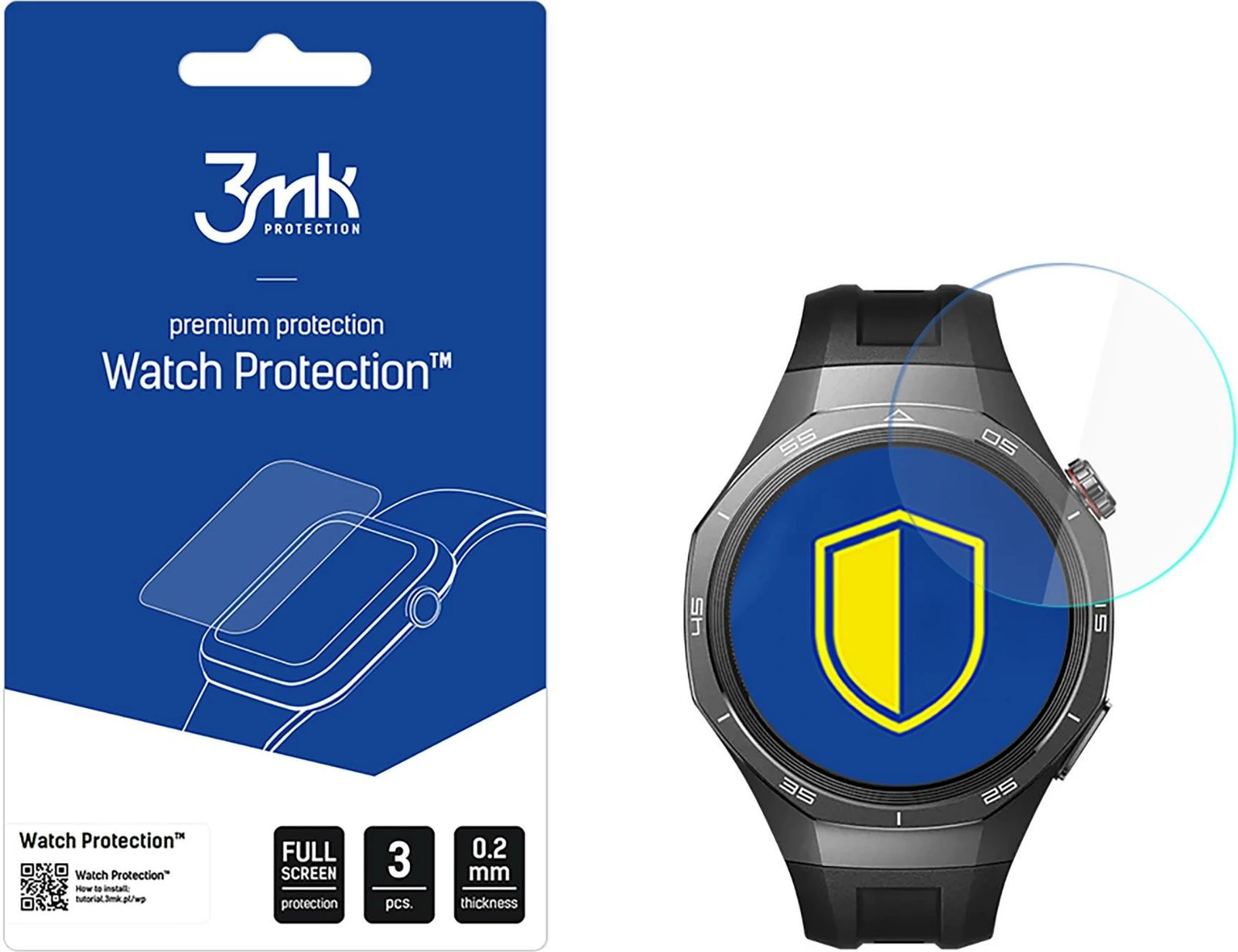 Mbrojtës xhami hibrid 3mk Protection FlexibleGlass për Huawei Watch GT5 Pro 46mm
