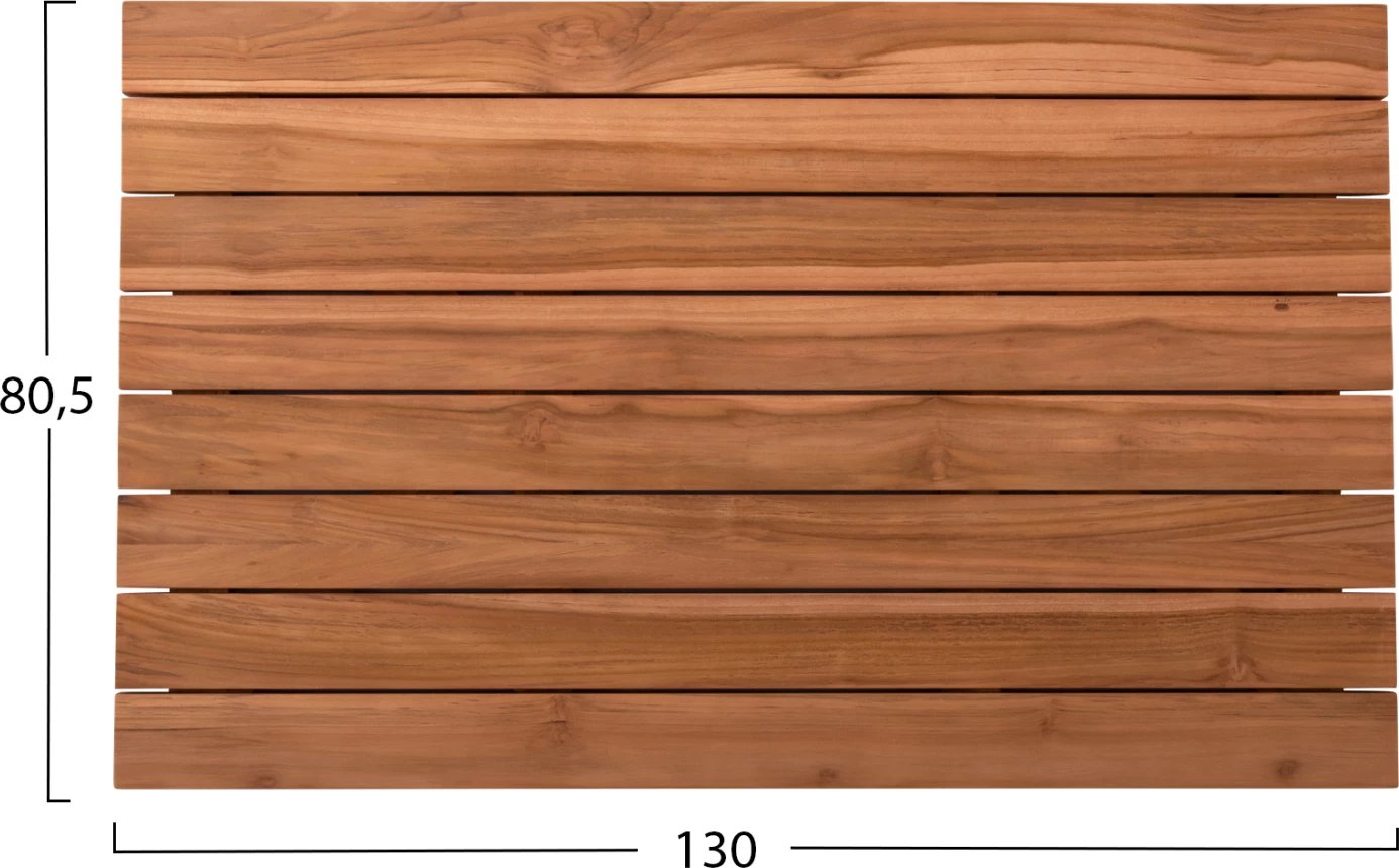 Sipërfaqe tavoline drejtkëndore, dru TEAK, ngjyrë natyrale, 130x80x4 cm