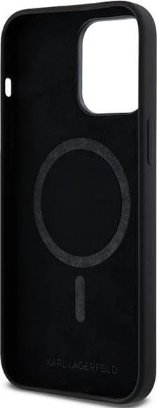 Mbështjellës Karl Lagerfeld Silicone Karl & Choupette MagSafe për iPhone 14 Pro, i zi